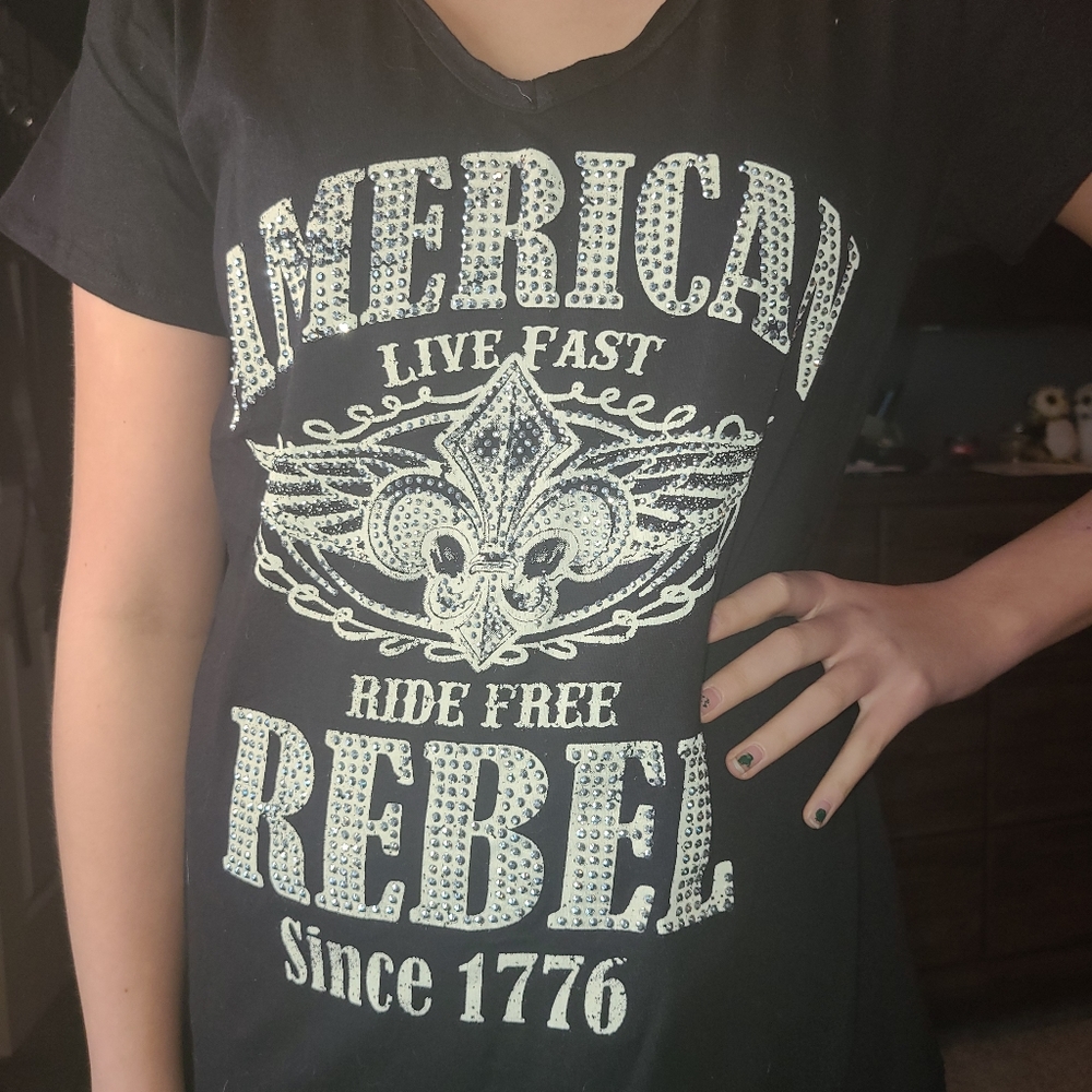 Sequined biker t-shirt
